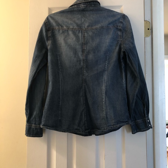 Soft denim button down shirt with sparkles - Picture 2 of 3